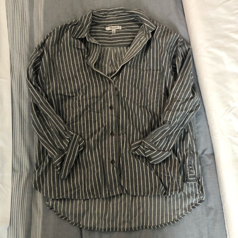 Madewell Flannel Striped Button Down